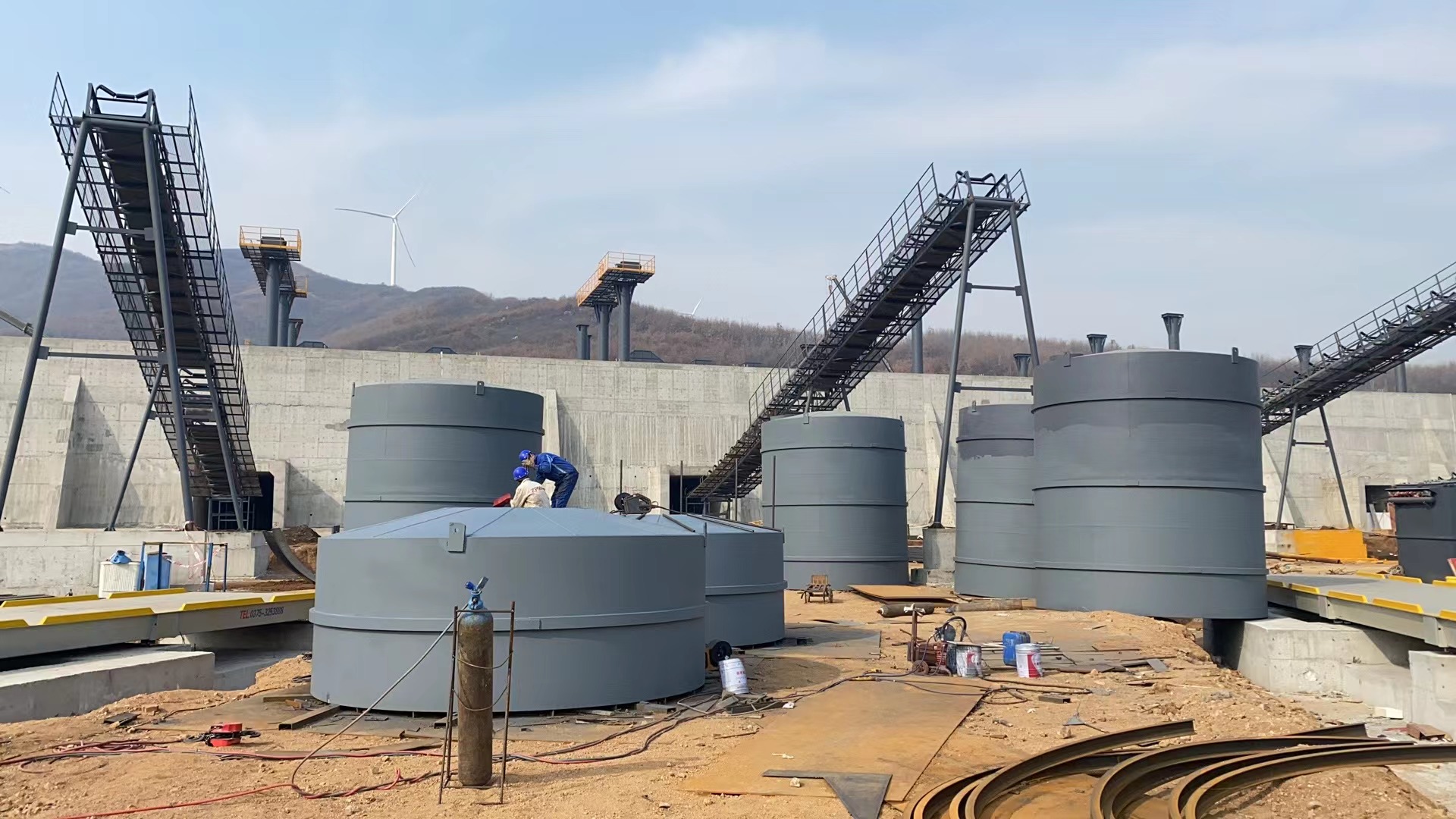 葫芦岛骨料钢板仓河南项目大型骨料仓生产线进度